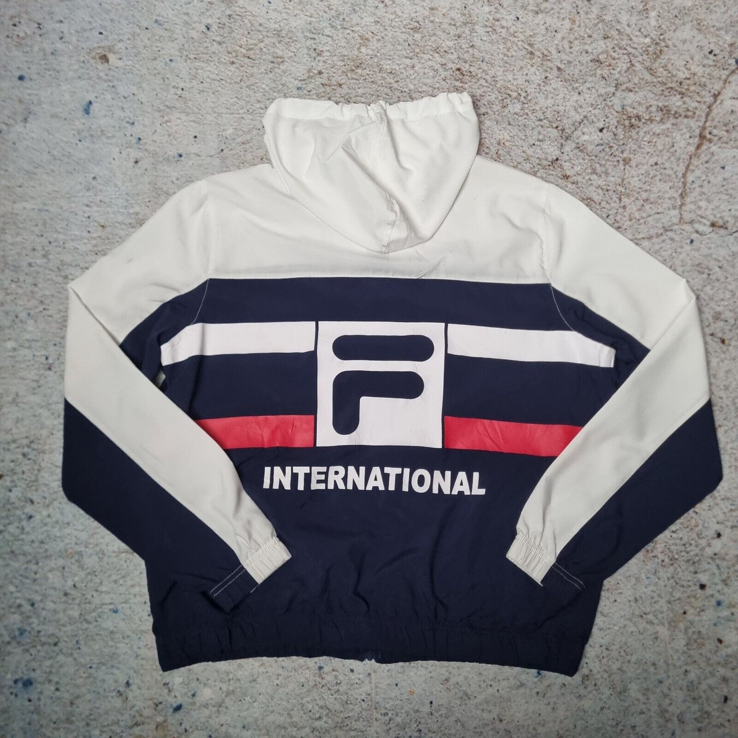 FILA Mens Full Zip Tracksuit Jacket - Mods Casuals Retro Size Large Windbreaker