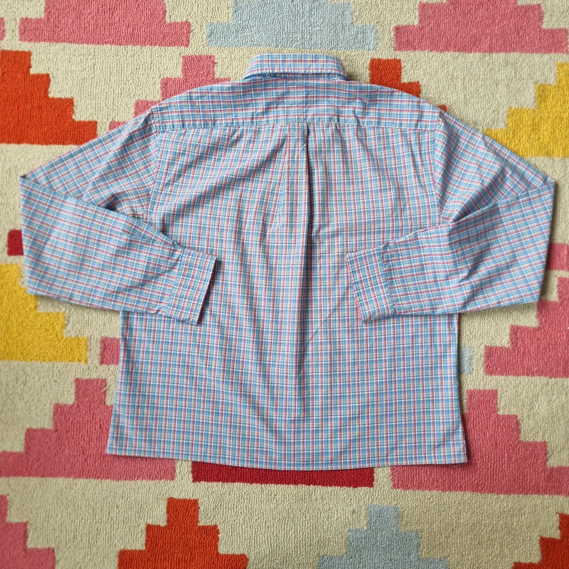 Vintage Ralph Lauren Boxy Fit Cropped Shirt Long Sleeve Medium check multi Button Up Skater Y2K