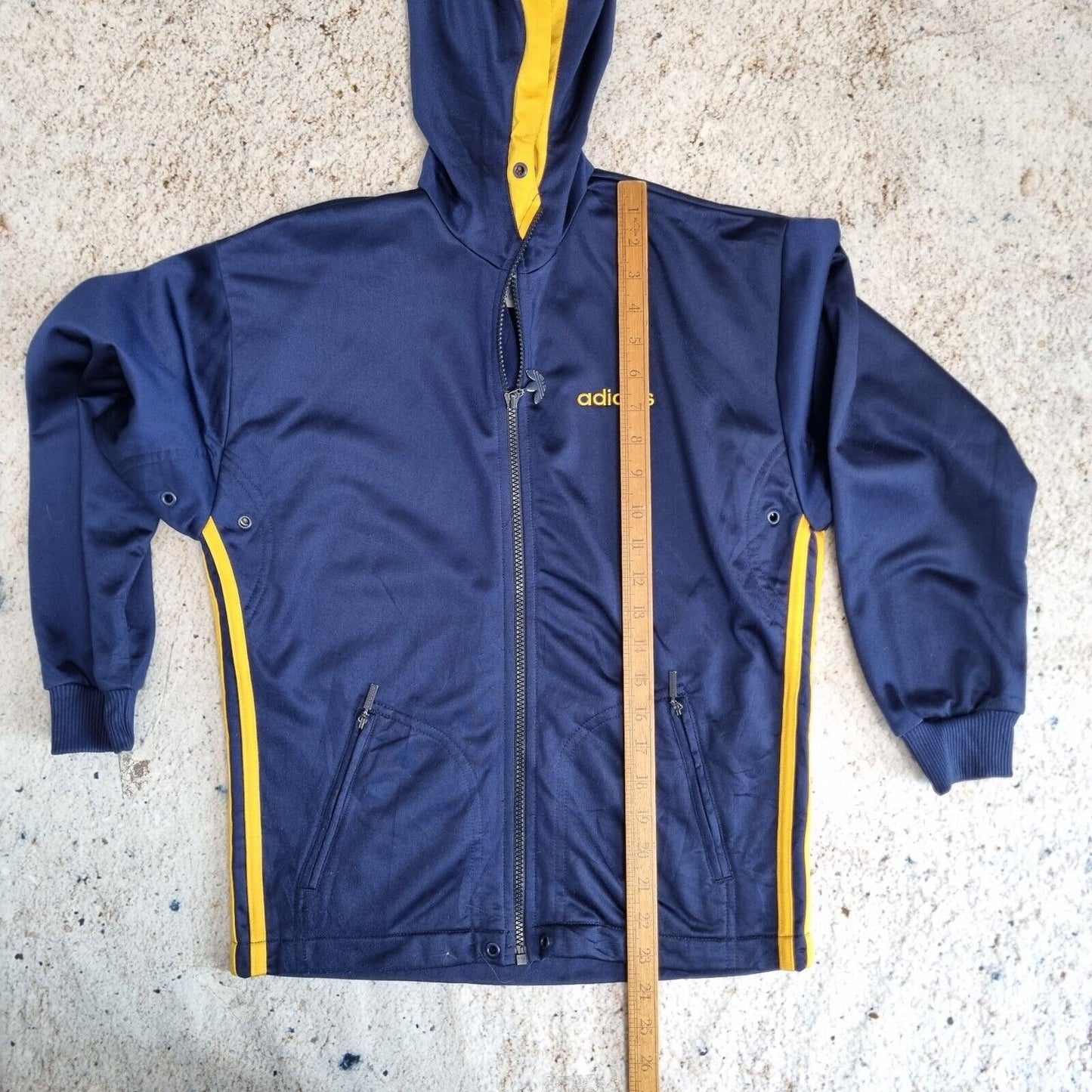 Adidas Track Jacket In Blue Yellow Size S Vintage Retro Windbreaker 90s