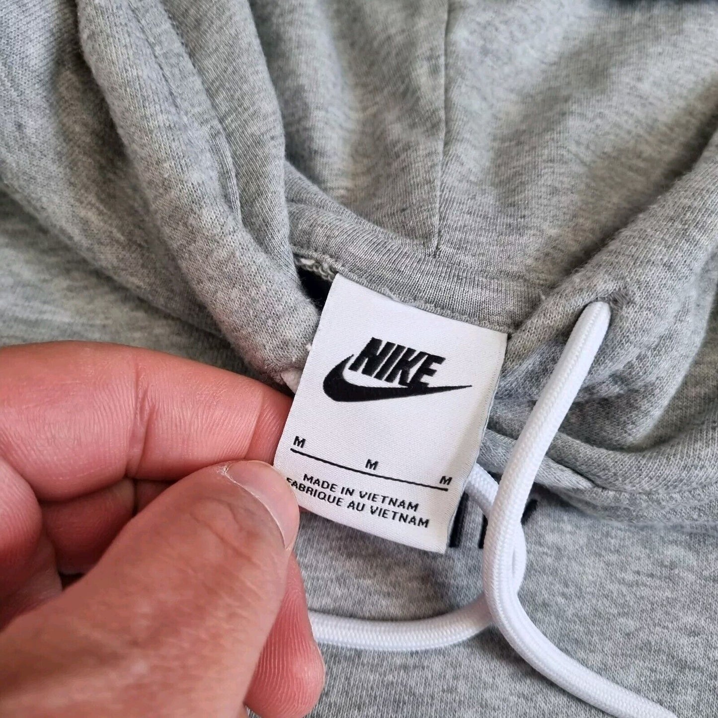 Nike Hoodie Womens Large Grey Pullover Sweatshirt Swoosh Shirt Sleeve Casual L