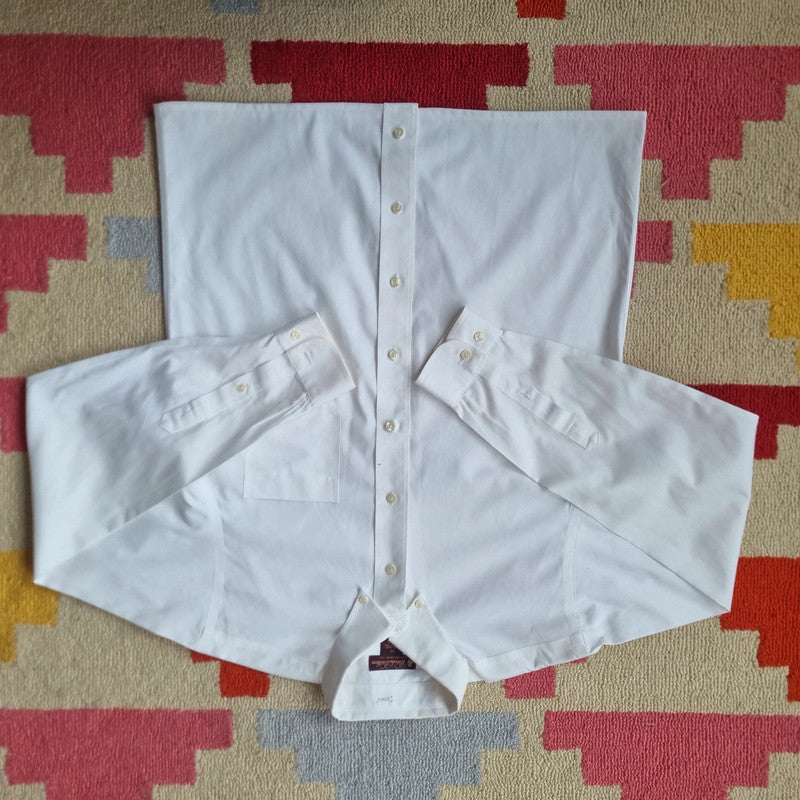 Vintage brooks brothers Boxy Fit Cropped Shirt Long Sleeve Small plain Button Up Skater Y2K
