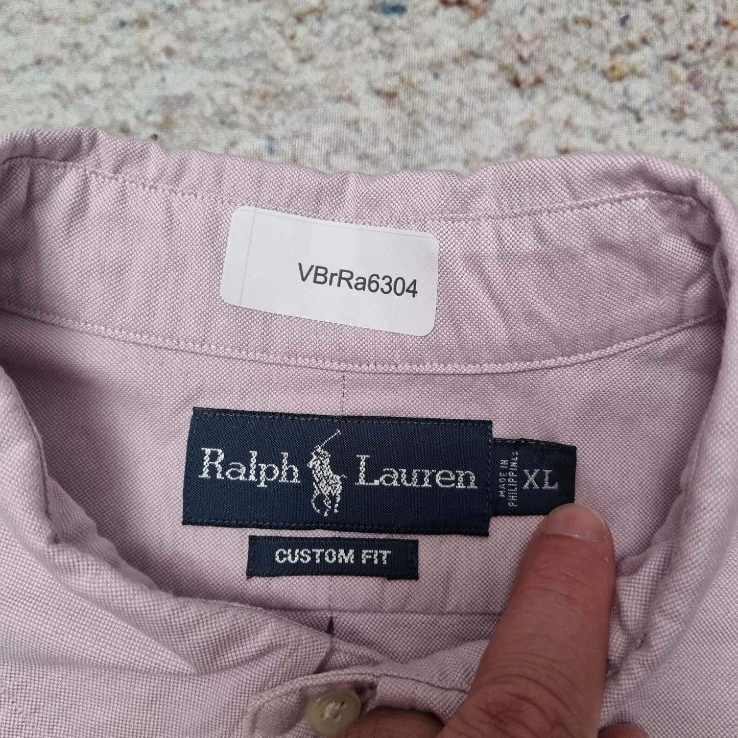 Ralph Lauren OXFORD SHIRT CUSTOM FIT LONG SLEEVE PONY RL - Purple - Size XL
