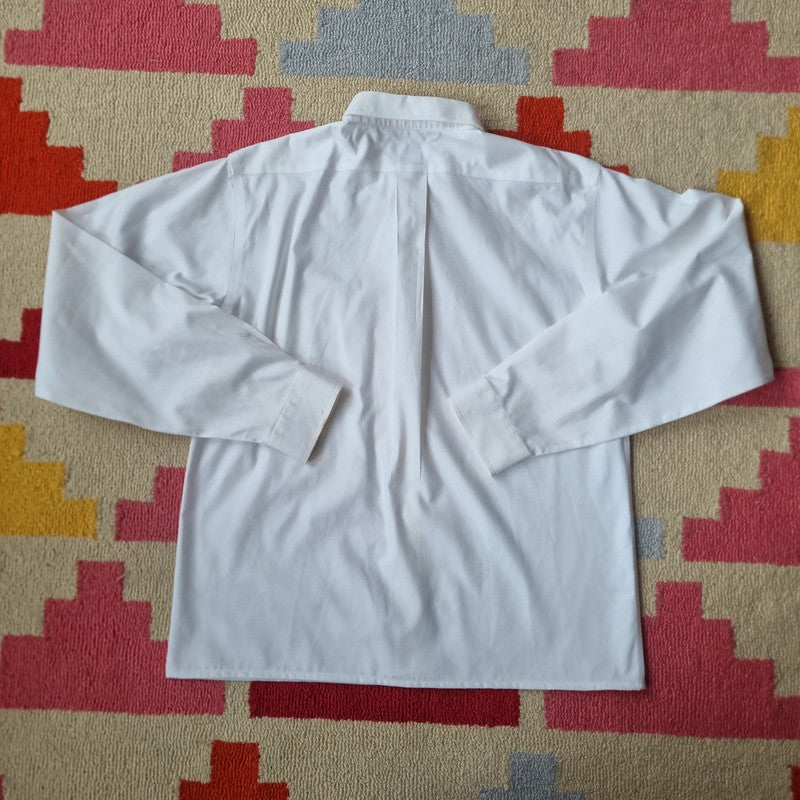 Vintage brooks brothers Boxy Fit Cropped Shirt Long Sleeve Small plain Button Up Skater Y2K