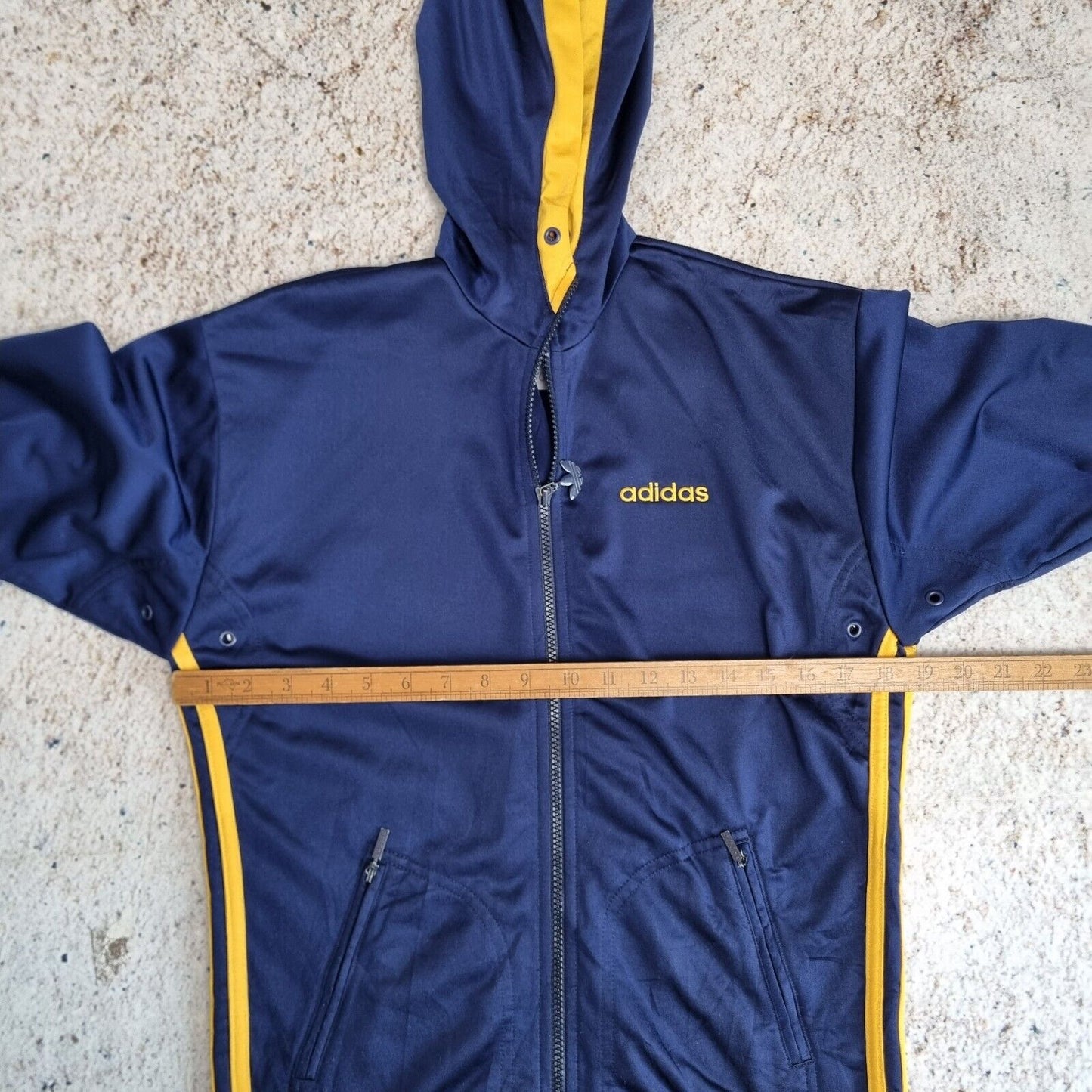 Adidas Track Jacket In Blue Yellow Size S Vintage Retro Windbreaker 90s