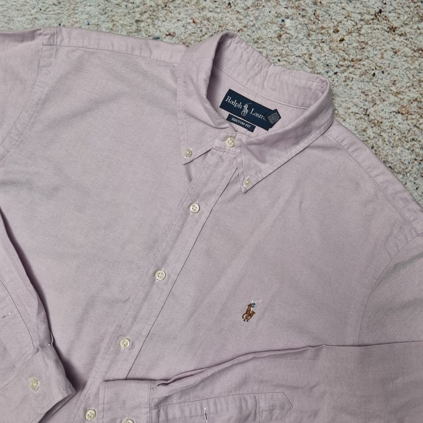 Ralph Lauren OXFORD SHIRT CUSTOM FIT LONG SLEEVE PONY RL - Purple - Size XL