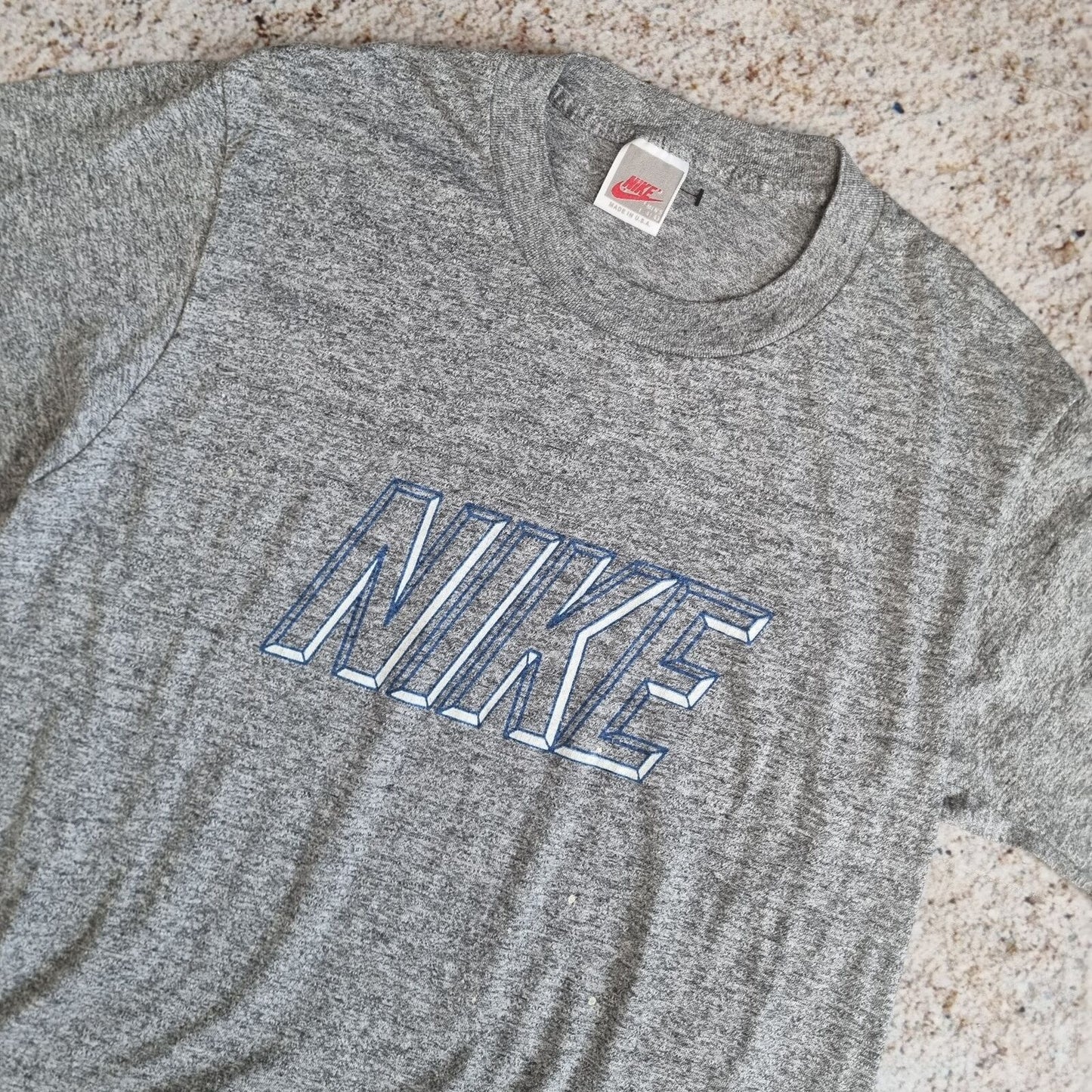 Nike T SHIRT SPELL OUT VINTAGE MADE IN USA - Grey - Size S