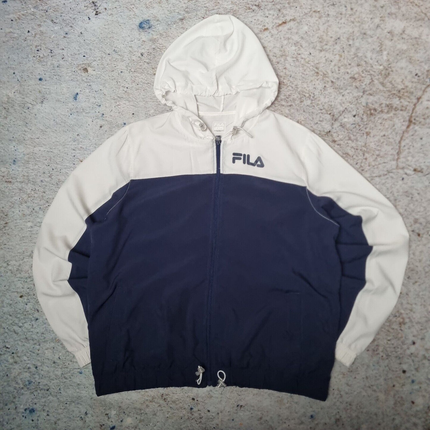 FILA Mens Full Zip Tracksuit Jacket - Mods Casuals Retro Size Large Windbreaker