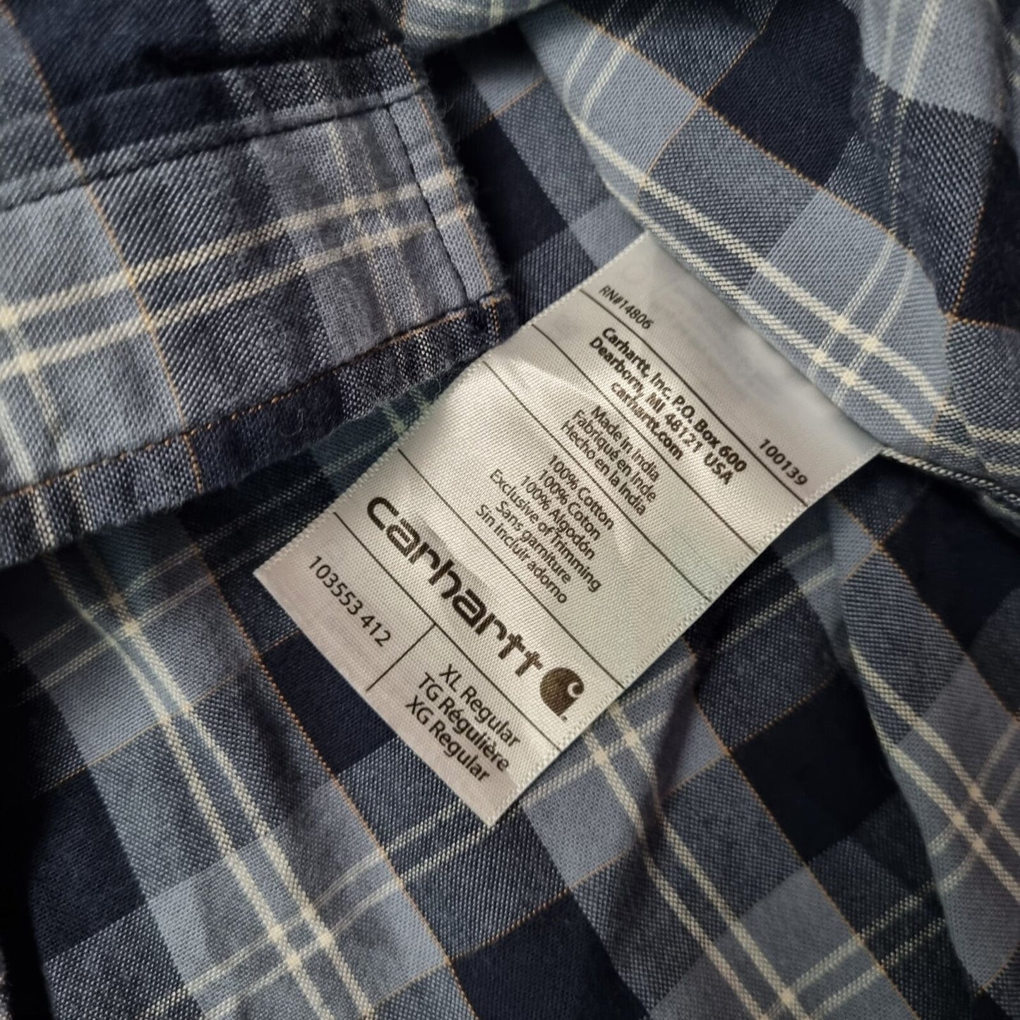 Carhartt SHIRT WORK WEAR OUTDOORS UTILITY SHORT SLEEVE - Blue - Size XL