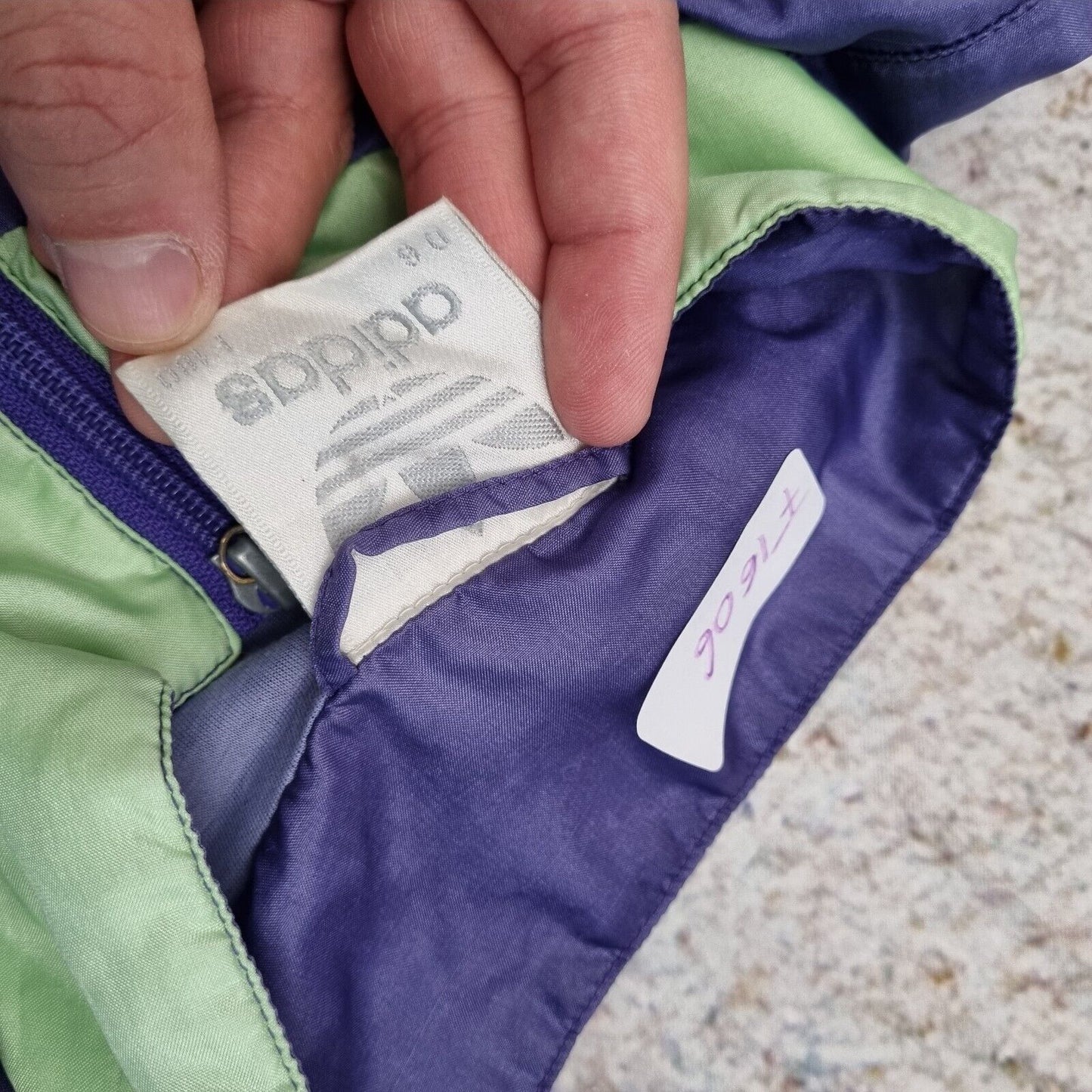Adidas Track Jacket 90s Full Zip Vintage Windbreaker Purple Green Mens Size M
