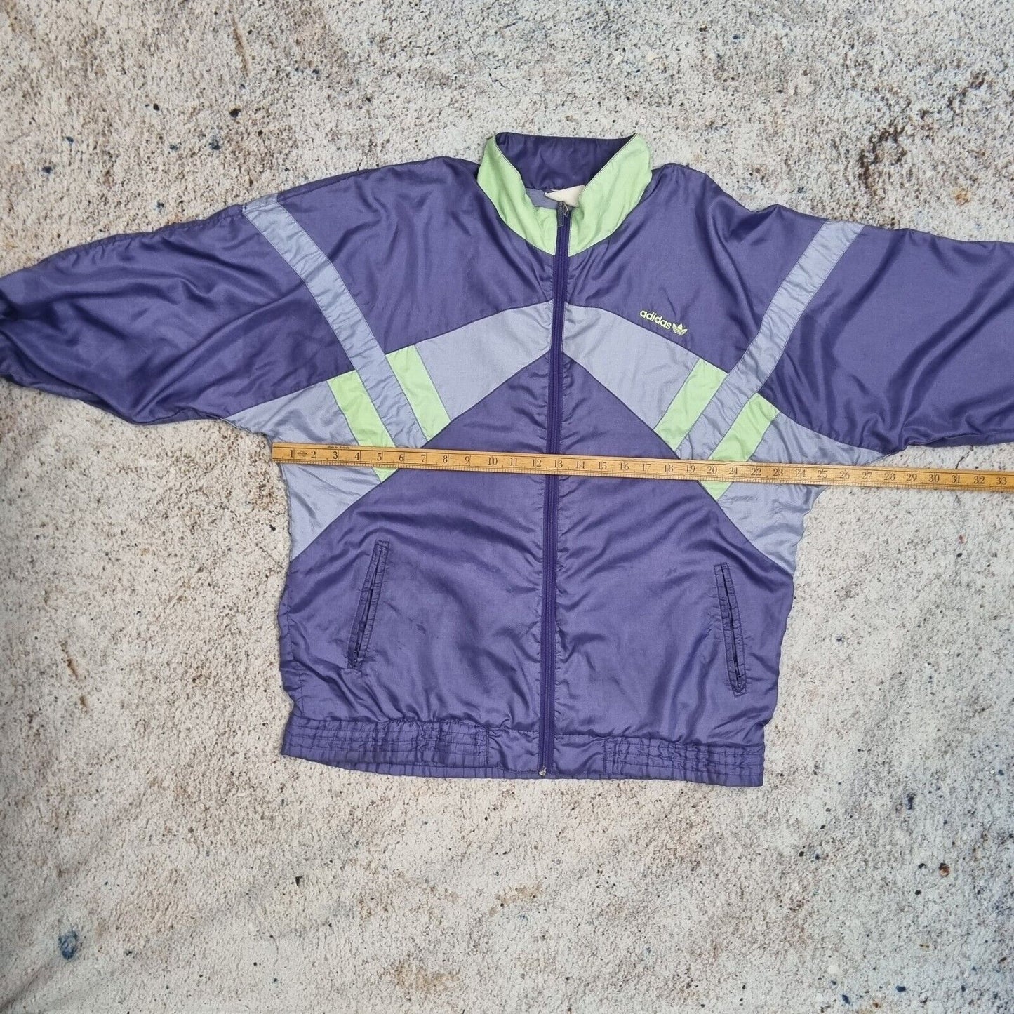 Adidas Track Jacket 90s Full Zip Vintage Windbreaker Purple Green Mens Size M