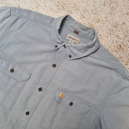 Carhartt WORK WEAR SHIRT SHORT SLEEVE PLAIN- Blue - Size XL