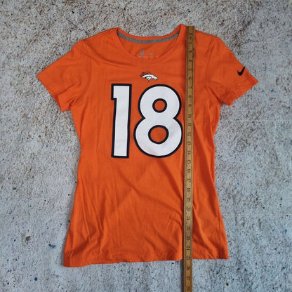 Nike T-SHIRT DENVER BRONCOS WOMENS TOP TEE NFL MANNING #18 - Orange - Size M