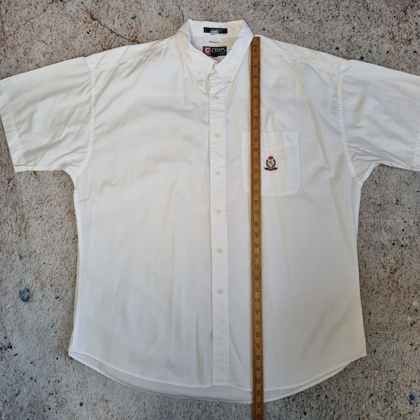 Chaps Ralph Lauren OXFORD SHIRT SHORT SLEEVE PLAIN - White - Size XL