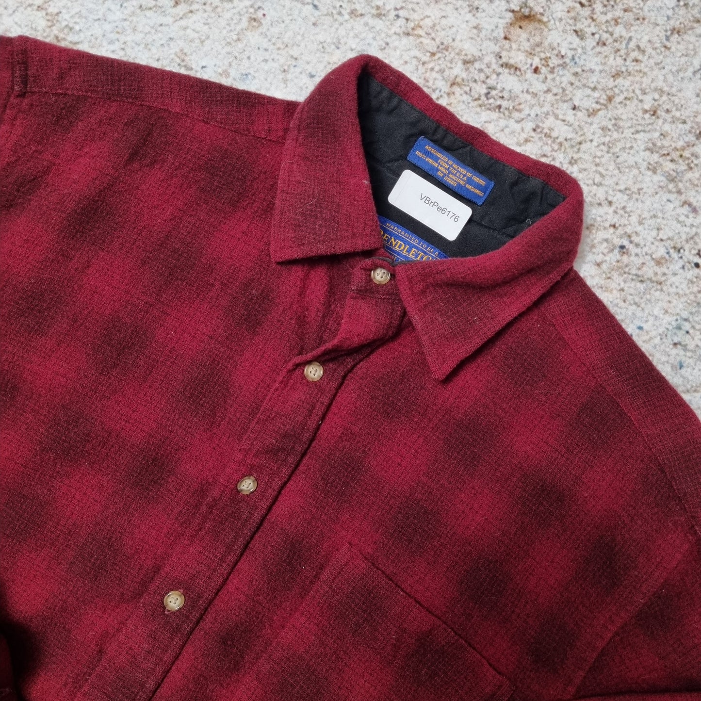 Pendleton Shirt Mens Checkered Wool Long Sleeve Flannel Button Up - Red Size M