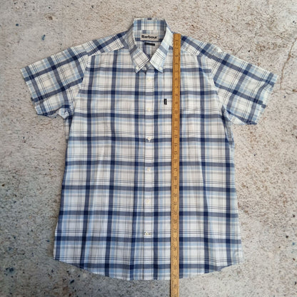 Barbour OXFORD SHIRT GERALD SHIRT SHORT SLEEVE CHECK - Blue - Size M