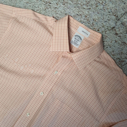 Brooks Brothers Shirt Long Sleeve Mens Check (read desc.) - Orange - Size L