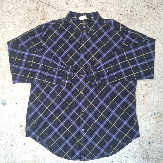 Polo Jeans Co. Ralph Lauren OXFORD SHIRT CHECK TARTAN VINTAGE - Blue - Size XXL