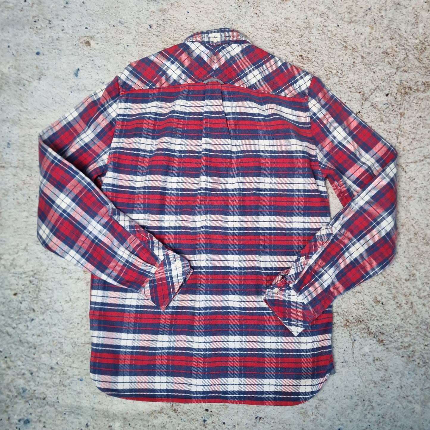 Lacoste Live Flannel Shirt Long Shirt Check Plaid - Red - Size S