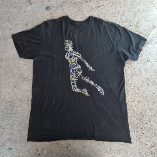 Nike Air Jordan T Shirt Jumpman Graphic Crew Neck Size L BLACK