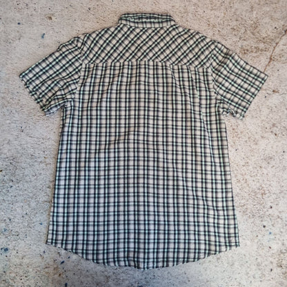 Levis Shirt Western Style Check popper Buttons Short Sleeve - Green - Size XL