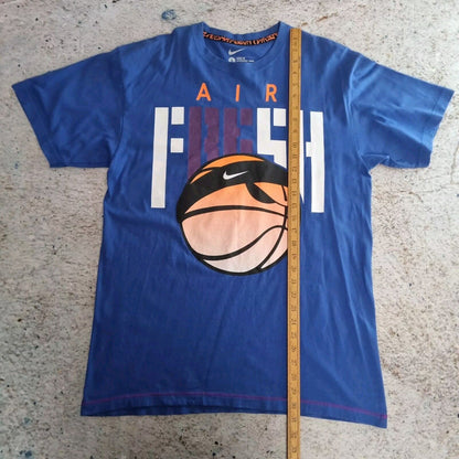 Vintage Nike Street Ball Art Basketball T-Shirt Size LARGE BLUE MENS