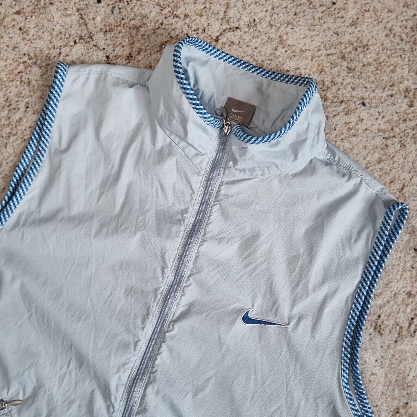 Nike Womens Gilet Lightweight Size XL Blue Zip Vest Jacket Activewear