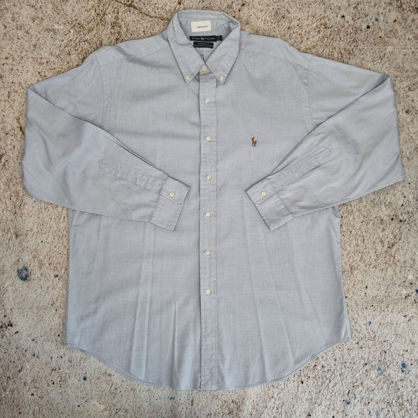 Ralph Lauren OXFORD SHIRT YARMOUTH PINPOINT OXFORD PLAIN - Blue - Size 14.5