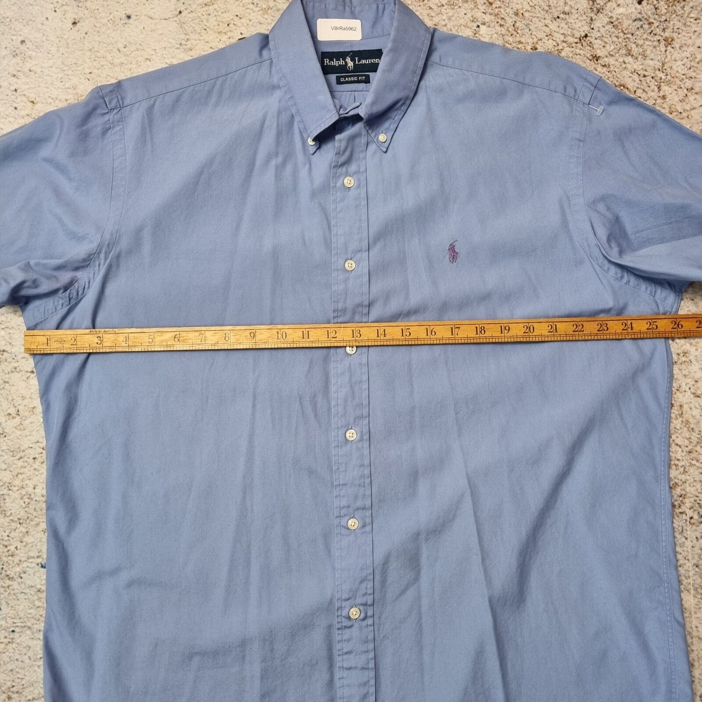 Ralph Lauren OXFORD SHIRT CLASSIC FIT PLAIN SHORT SLEEVE - Blue - Size L