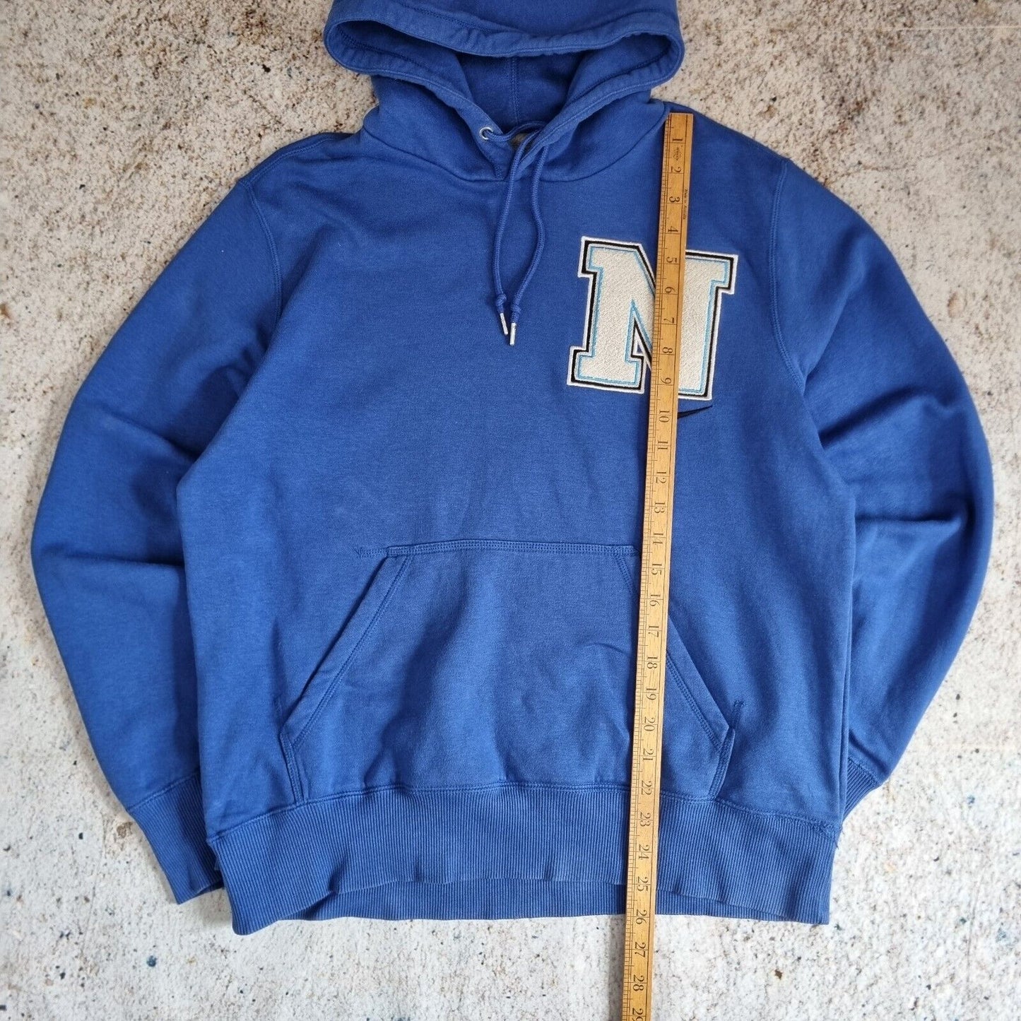 Nike Hoodie Vintage Y2K Pull Over Letterman Sports Sweatshirt, Blue, Mens Medium