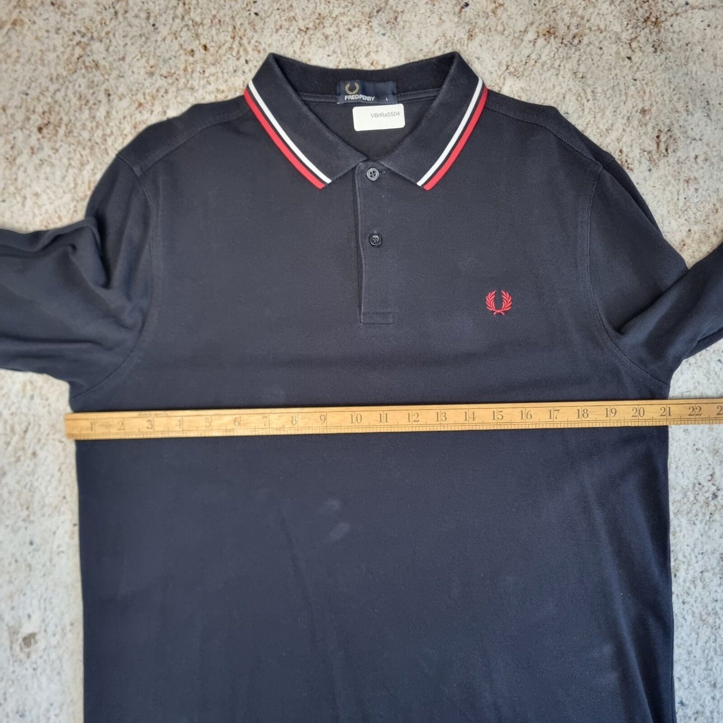 Fred Perry POLO SHIRT LONG SLEEVE - Blue - Size L