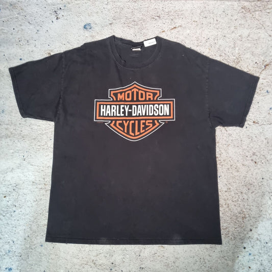 Harley Davidson Biker T-Shirt Short Sleeve Quantico 2009 - Black - Size XL