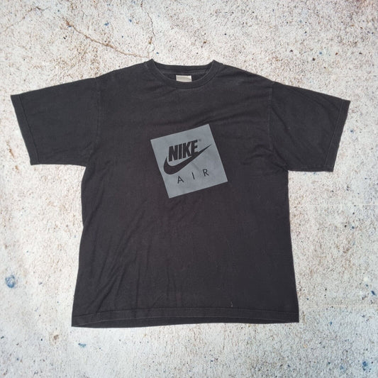 Nike T-Shirt Mens Y2K Vintage Spellout Big Swoosh Graphic Tee, Black, M