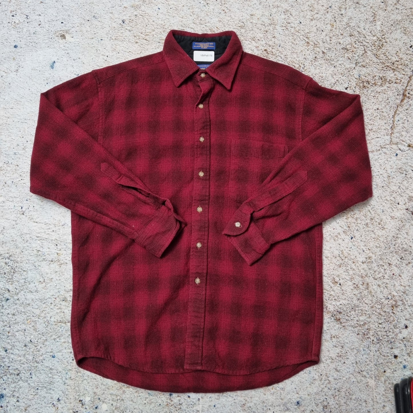 Pendleton Shirt Mens Checkered Wool Long Sleeve Flannel Button Up - Red Size M