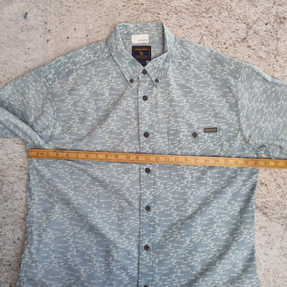 Woolrich OXFORD SHIRT SHORT SLEEVE GRAPHIC FISH SHORT SLEEVE - Blue - Size L