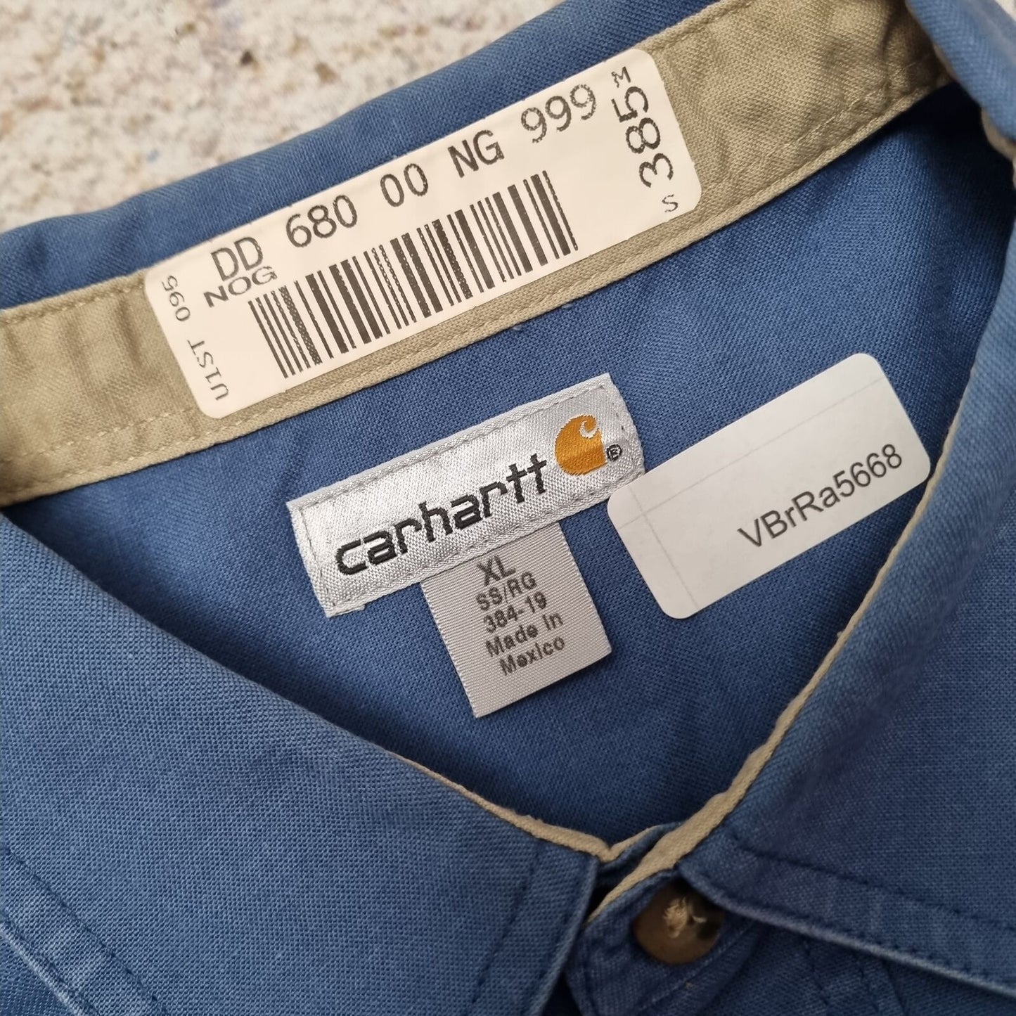 Carhartt SHIRT WORK WEAR OVER SHIRT SHORT SLEEVE - Blue - Size XL