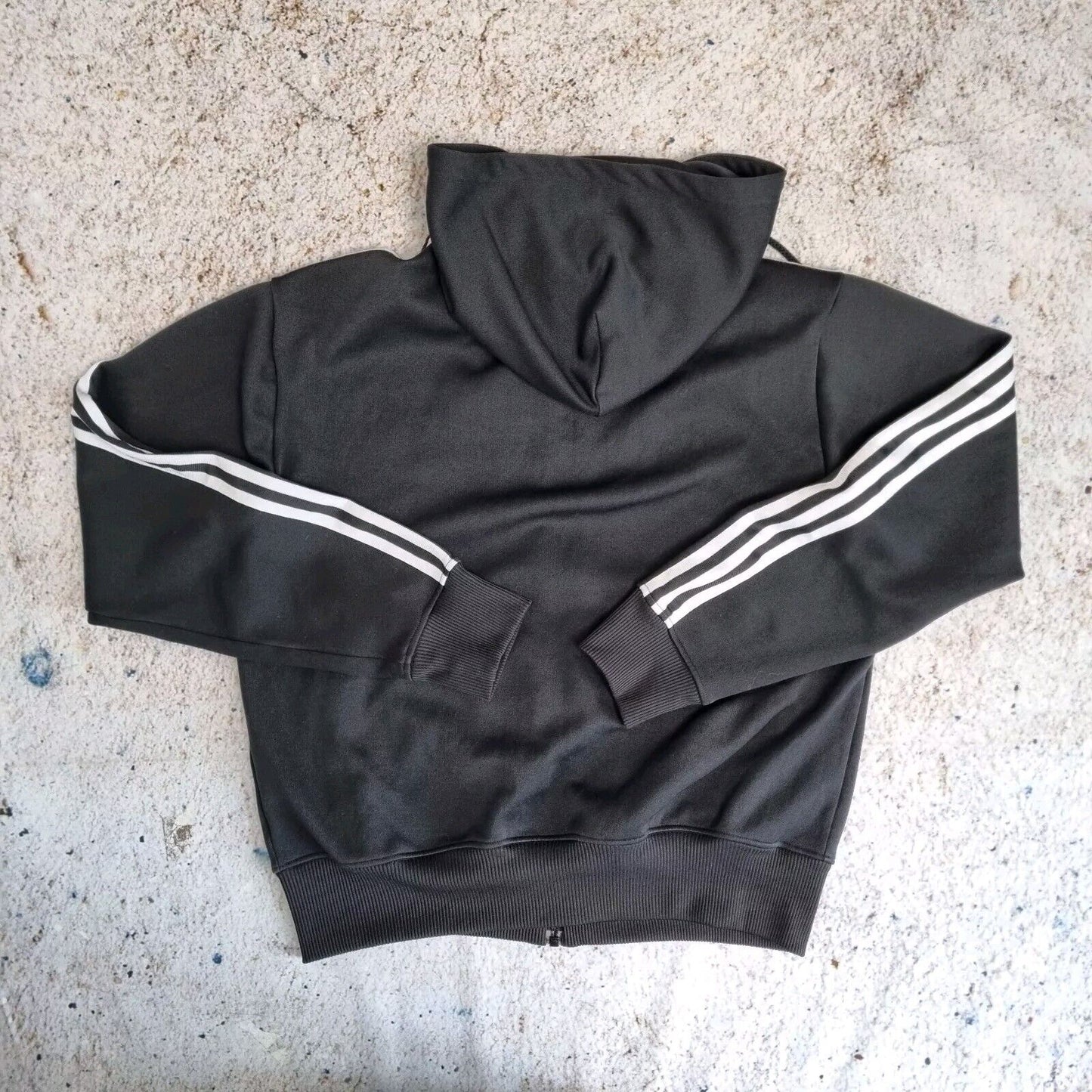 WOMENS ADIDAS BLACK GOLD ZIP UP TRACK TOP HOODIE JACKET SPORT CASUAL SIZE M Y2K