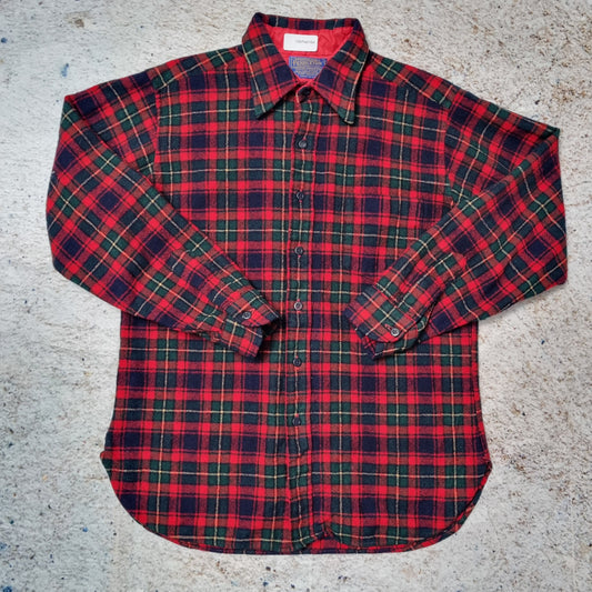 Pendleton Shirt Mens Checkered Wool Long Sleeve Flannel Button Up - Red Size S