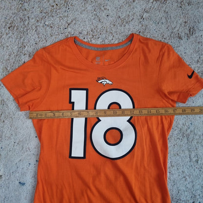 Nike T-SHIRT DENVER BRONCOS WOMENS TOP TEE NFL MANNING #18 - Orange - Size M