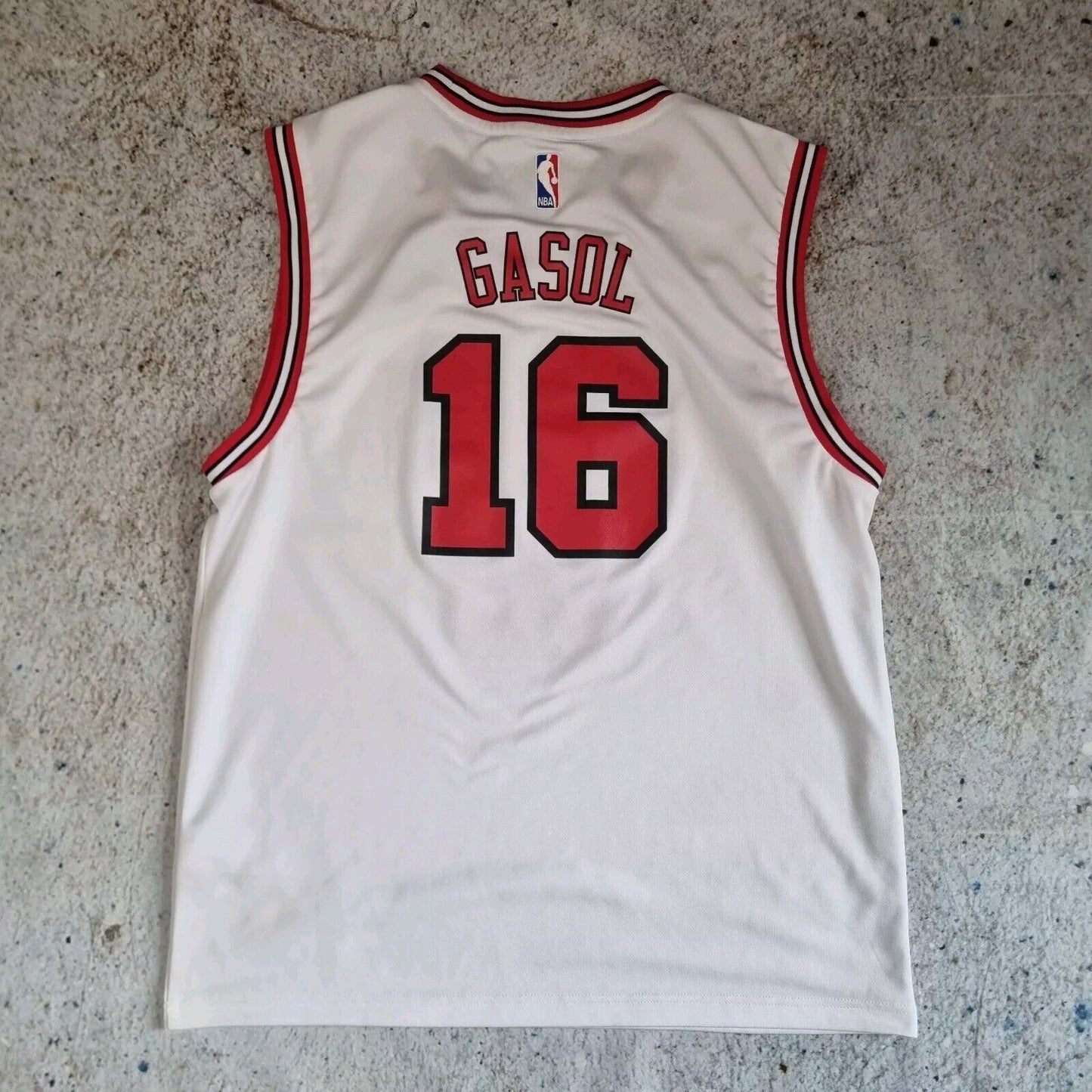 Adidas Chicago Bulls Jersey PAUL GASOL #16 Shirt Size L Men Red White