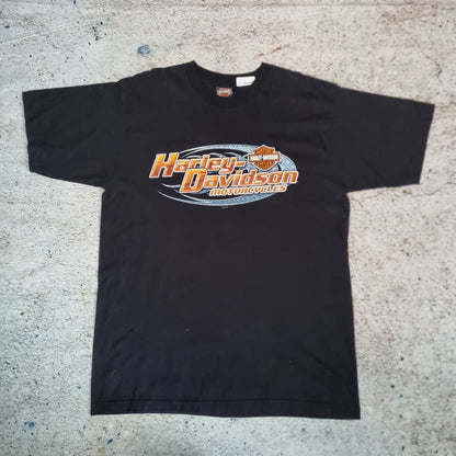 Harley Davidson Biker T-Shirt Short Sleeve Springfield 2008 - Black - Size XL