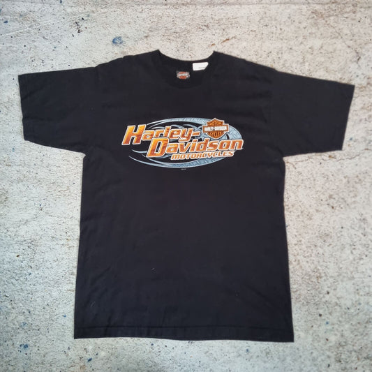 Harley Davidson Biker T-Shirt Short Sleeve Springfield 2008 - Black - Size XL