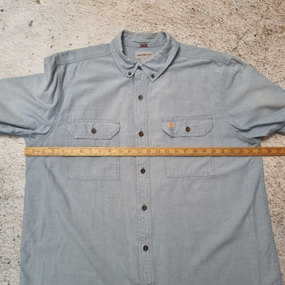 Carhartt WORK WEAR SHIRT SHORT SLEEVE PLAIN- Blue - Size XL