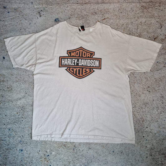 Harley Davidson Biker T-Shirt Short Sleeve Johnstown Mens - White - Size XL