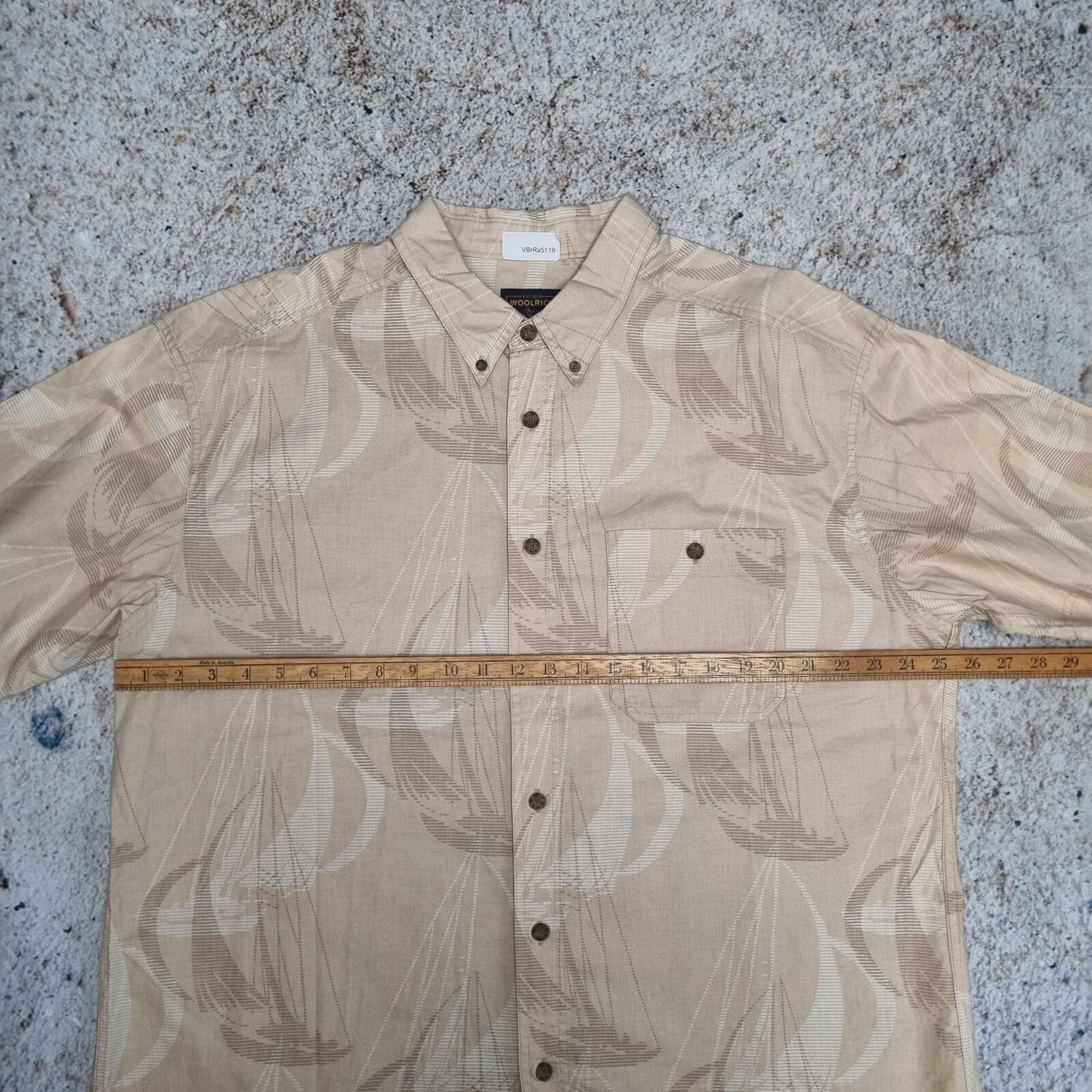 WOOLRICH SHIRT SHORT SLEEVE SAILOR HAWAIIAN  - Brown - Size XL