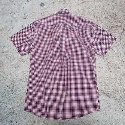 Barbour OXFORD SHRIT TAILORED FIT GINGHAM SHORT SLEEVE MENS - Red - Size M