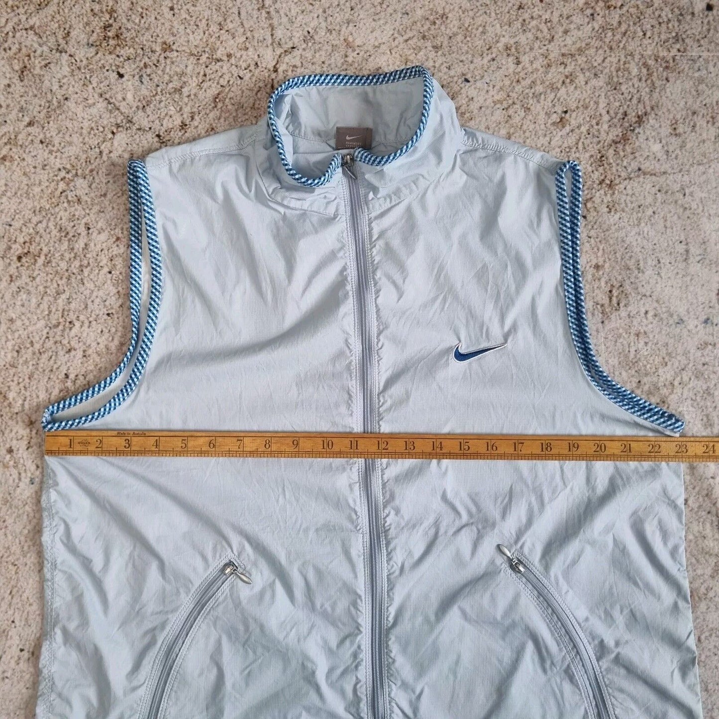 Nike Womens Gilet Lightweight Size XL Blue Zip Vest Jacket Activewear