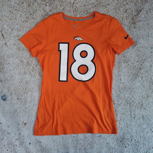 Nike T-SHIRT DENVER BRONCOS WOMENS TOP TEE NFL MANNING #18 - Orange - Size M