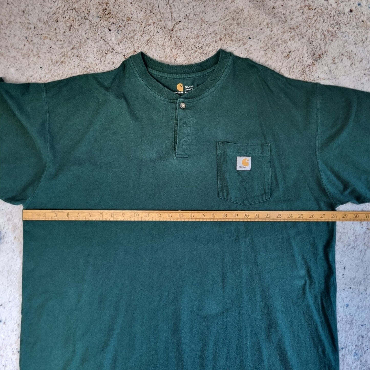 Carhartt Logo T Shirt 2XL Pocket Workwear Tall Green Tee