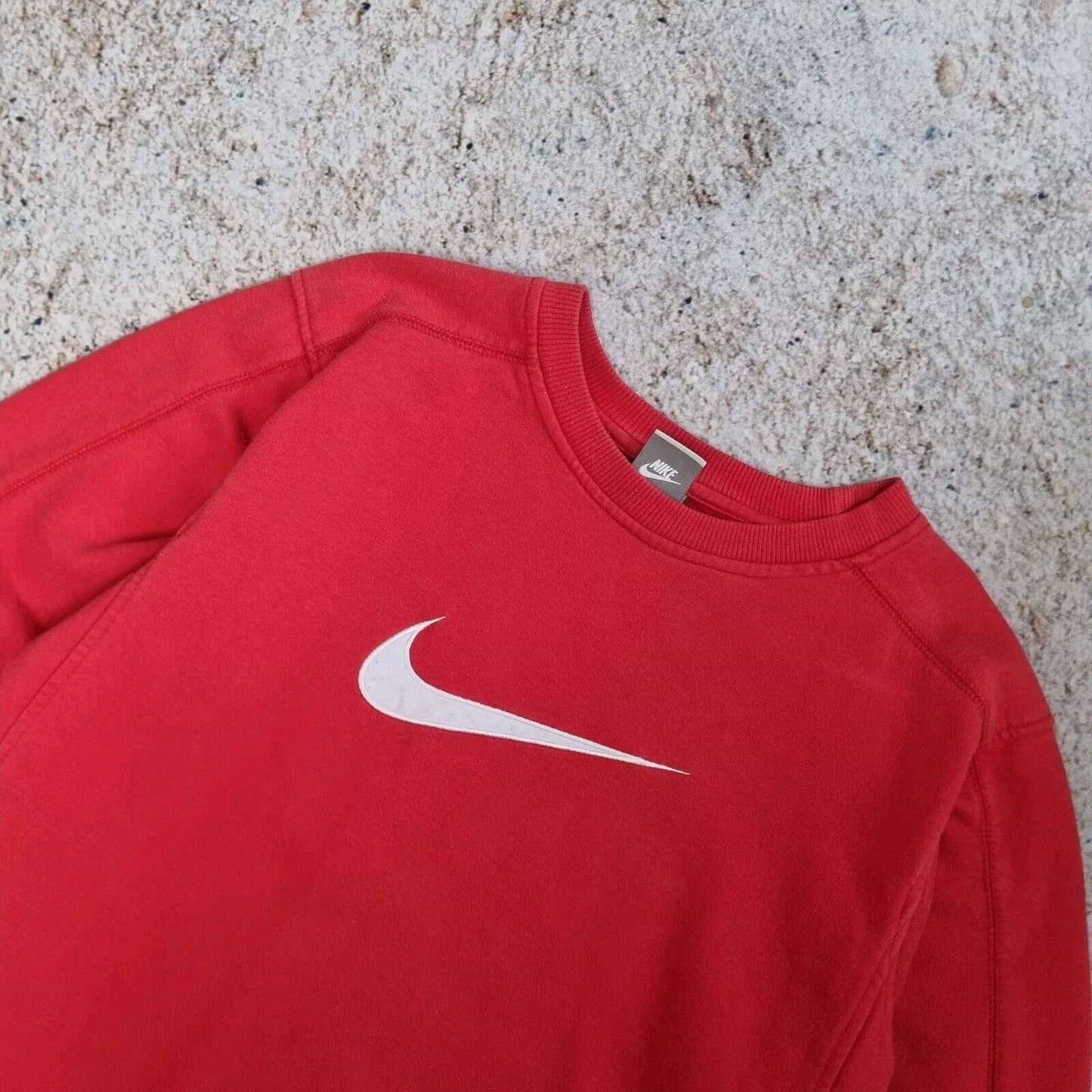 Nike Sweatshirt Red Chunky Big Centre Swoosh Rare Nike Retro Size S Y2K