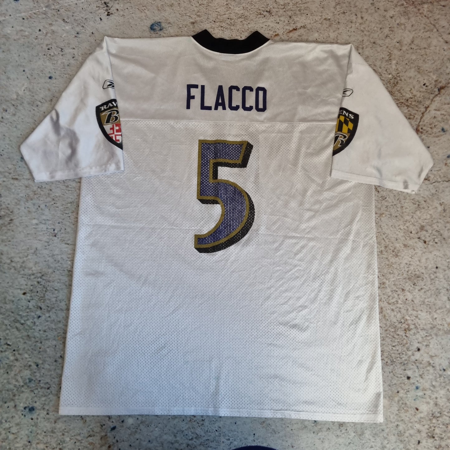 Reebok Baltimore Ravens NFL Jersey Football - Flacco #5 - White - Size XXL